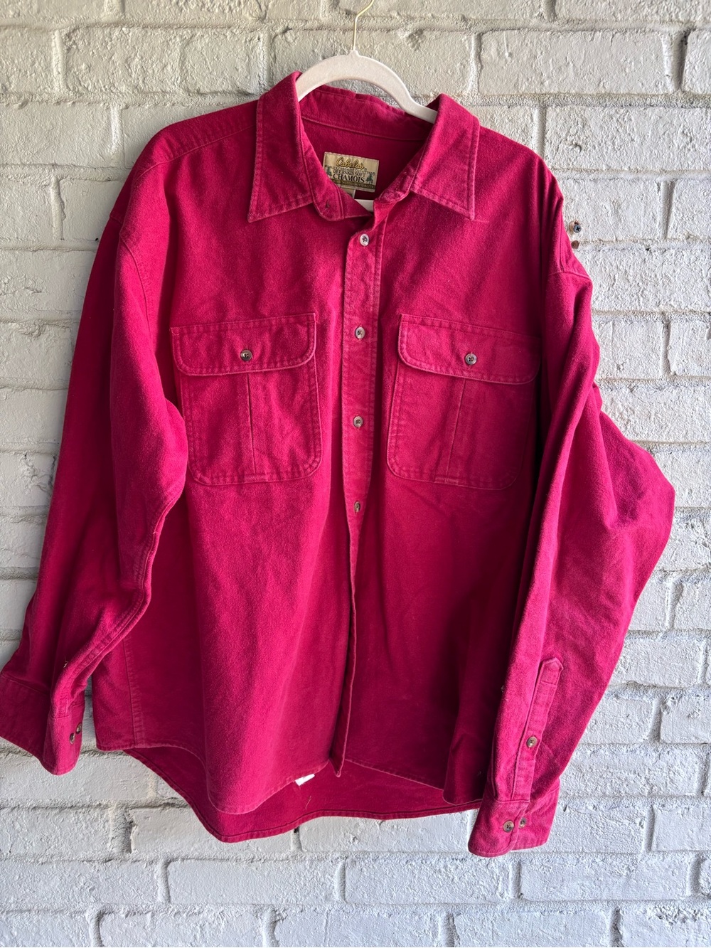Cabela's Deerskin Soft Chamois Red Heavy Weight Button-Front Shirt  Sz 2XL